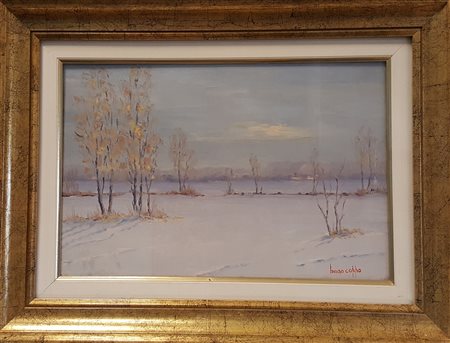 Bruno Coppo, "L'ultimo sguardo", olio su tavola cm 45x29,5 firma in basso a...