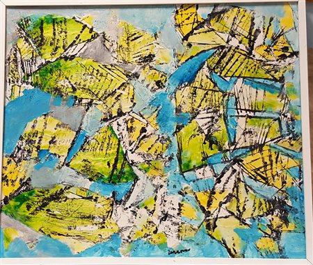 Silvio Zarzenon, "Composizione", olio su tela cm 50x60, firma in basso al centro
