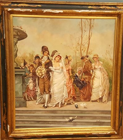 Jean Philippe Morenò, inizi '900, Scuola Francesce, olio su tela cm 95x86,...