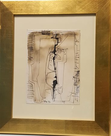 Gualtiero Nativi, "Studio", 1984, china e acquerello su carta cm 28x20, opera...