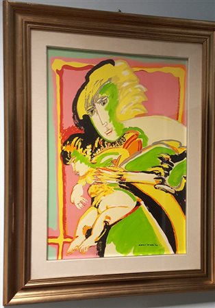 Remo Brindisi ,"Pastorale2 Tecnica mista su tela cm 70x50,Autentica...