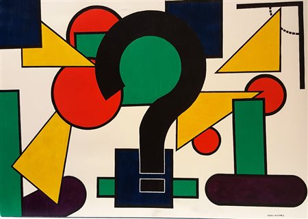 Michele Cimò, "Confusione con la matematica", 2002, olio su tela cm 70x100,...