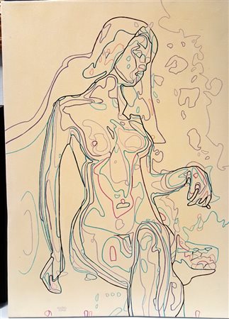 Michele Cimò, "Figura n. 2", olio su tela cm 70x50, firma in basso a sx