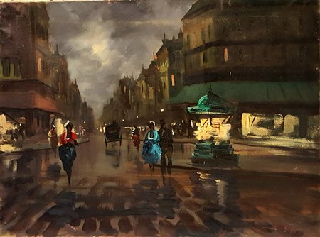 Selosky, "Vecchia Parigi", olio su tela cm 60x80, firma in basso a dx