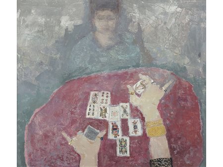 Giuseppe Gagliardi (1902-2005), Olio su tela, Chiromante 80x90 cm
