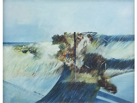 Guido Roveri (1925), Olio su tela, Quando soffia i vento 70x90 cm