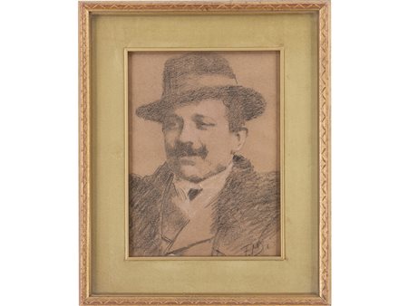 Firma illeggibile (XIX secolo), Matita su carta, Ritratto di giacomo Puccini...