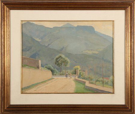 RIPA ERME (1900 - 1973) Passeggiata mattutina. 1944. Olio su tavola. Cm 47,00...