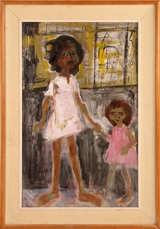 BERGONZONI ALDO (1899 - 1976) Senza titolo. 1959. Olio su tavola. Cm 50,00 x...