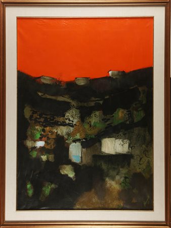 BORSATO RENATO (n. 1927) Senza titolo. 1962. Olio su tela . Cm 70,00 x...