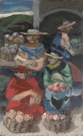 BERGOMI GIACOMO (1923 - 2003) Senza titolo. Olio su tavola. Cm 38,00 x 63,00....