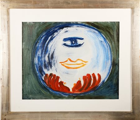 GUIDI VIRGILIO (1891 - 1994) Senza titolo. 1973. Olio su tela . Cm 50,00 x...