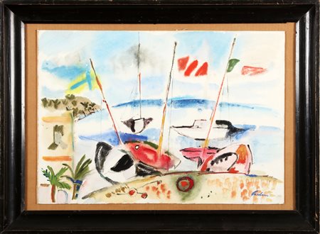 PAULUCCI ENRICO (1901 - 1999) Senza titolo. Tecnica mista su cartone. Cm...