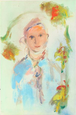 TRECCANI ERNESTO (1920 - 2009) Senza titolo. Olio su tela . Cm 40,00 x 60,00....