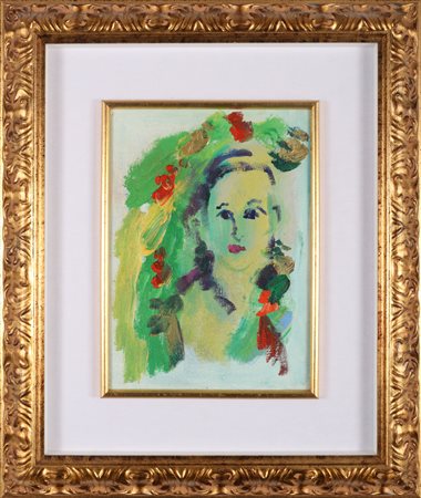 TRECCANI ERNESTO (1920 - 2009) Senza titolo. Olio su tela . Cm 25,00 x 35,00....