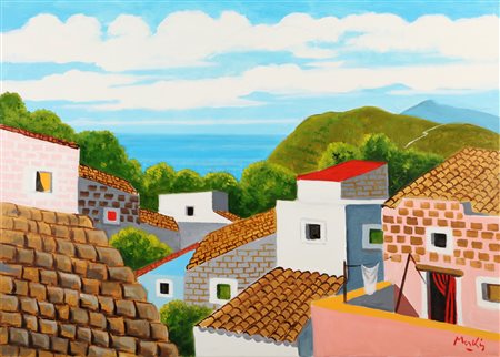 MESCHIS RENZO (n. 1945) Balestrate. 2017. Tecnica mista su tela. Cm 70,00 x...