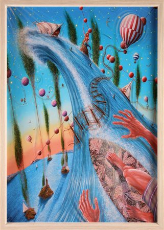 WATCHMAN KALIHER JOSEPH (n. 1970) Surf as an allegory of life. 2017. Tecnica...