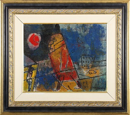 ROGNONI FRANCO (1913 - 1999) Buondì signor Longoni. 1990. Olio su tela . Cm...