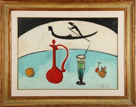 MONACHESI SANTE (1910 - 1991) Senza titolo. Olio su tela . Cm 70,00 x 50,00....