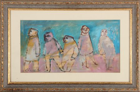 MACCARI MINO (1898 - 1989) Senza titolo. Olio su tavola. Cm 49,00 x 26,00....