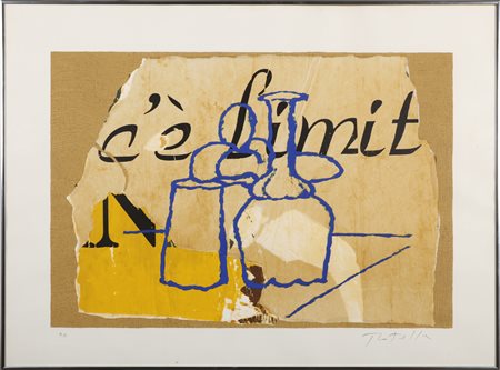 ROTELLA MIMMO (1918 - 2006) Senza titolo. Litodecollage. Cm 65,00 x 45,00....