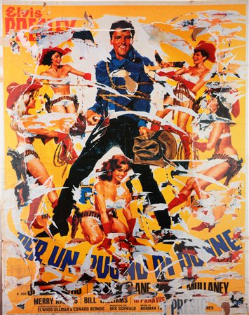 ROTELLA MIMMO (1918 - 2006) Per un pugno di donne. Litodecollage. Cm 70,00 x...