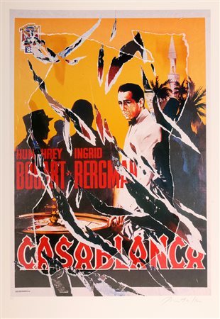 ROTELLA MIMMO (1918 - 2006) Casablanca. Litodecollage. Cm 70,00 x 100,00....