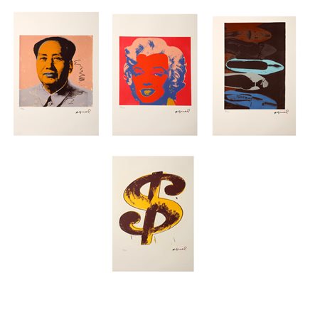 WARHOL ANDY (1928 - 1987) Lotto composta da n. 4 fogli. Litografie. Cm 37,00...