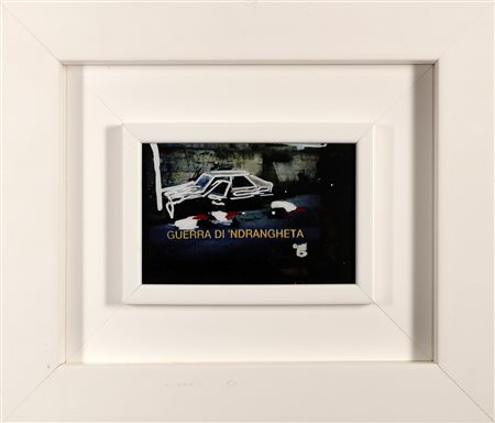 SCHIFANO MARIO (1934 - 1998) Guerra di 'ndrangheta. Fotografia ritoccata a...