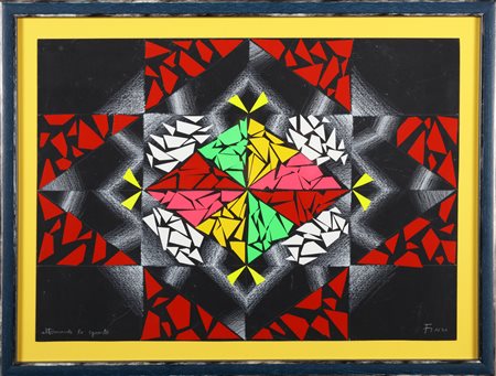 FINZI ENNIO (n. 1931) Alternando lo sguardo. Tecnica mista su cartoncino. Cm...