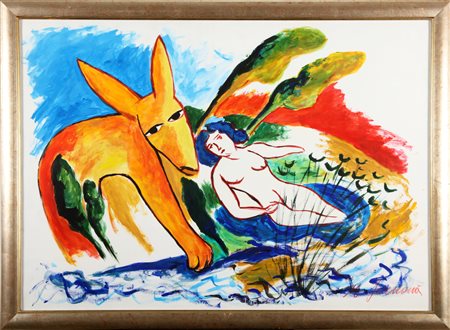 GERMANA' MIMMO (1944 - 1992) Senza titolo. Tecnica mista su carta. Cm 100,00...