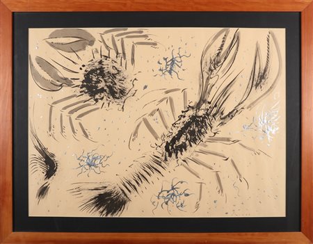 MERLINO SILVIO (n. 1952) Senza titolo. 1983. Tecnica mista su carta. Cm 74,00...