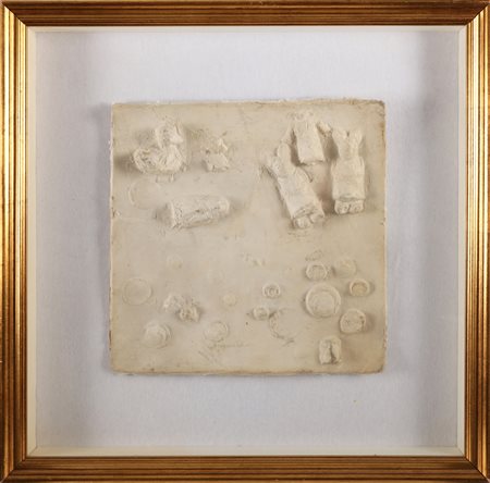 BIANCO REMO (1922 - 1990) Senza titolo. 1956. Impronta su cartone pressato....