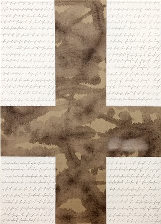 RAPETTI ALFREDO (n. 1961) Segno della croce. 2008. Tecnica mista su tela. Cm...