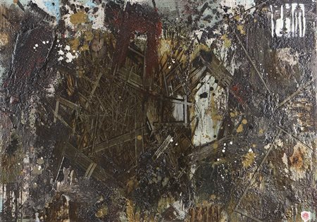 PHO (MARCO GRASSI) (n. 1966) T130-B6. 2008. Tecnica mista su tela. Cm 130,00...