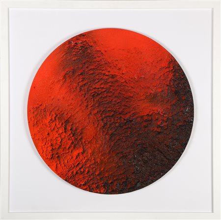 ROMANO PAOLA (n. 1951) Luna rossa. 2017. Tecnica mista su tavola. Cm 73,00 x...