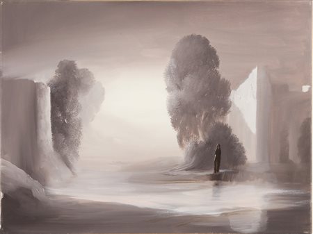 BARTOLINI UBALDO (n. 1944) L'attesa. 2014. Olio su tela . Cm 40,00 x 30,00....