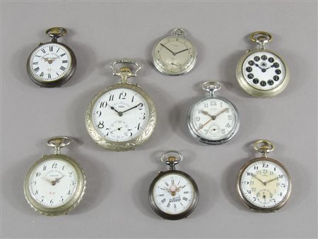Lotto di 8 orologi da tasca.