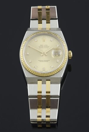 Rolex: orologio datejust da polso al quarzo in acciaio e oro con quadrante...