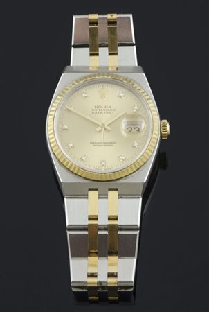 Rolex: orologio datejust da polso al quarzo in acciaio e oro con quadrante...