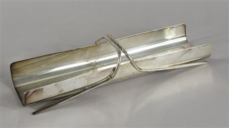 Christofle: portagrissini in metallo argentato, firmato Lino Sabattini.