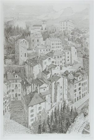 Aldo Bressanutti Latisana 1923 "Cittavechia" cm. 70x50 - acquaforte Firmato...