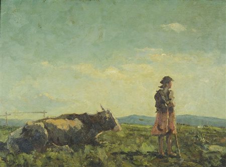 Beppe Ciardi Venezia 1875-Quinto di Treviso 1932 "Scena campestre" cm. 44x58...