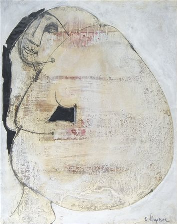 Oreste Dequel Capodistria 1923-Roma 1985 "Modella" cm. 58x46 - tecnica mista...