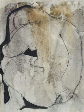 Oreste Dequel Capodistria 1923-Roma 1985 "Nascosta" cm. 50x37 - tecnica mista...