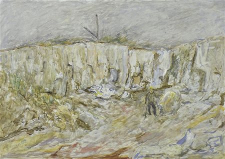 Gianni Brumatti Trieste 1901-1988 "La cava bianca" cm. 54x76 - olio su...