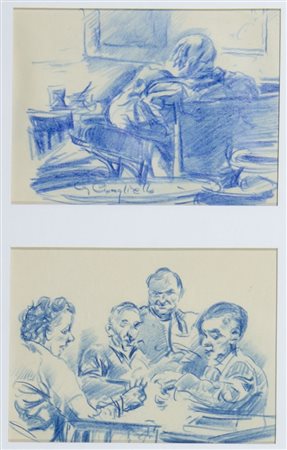 Giovanni Craglietto Verteneglio 1889-Trieste 1975 Lotto di 4 pastelli entro...