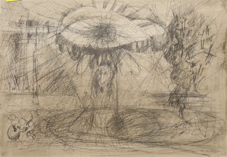 Federico Righi Trieste 1908-1987 "L'occhio" cm. 35x50 - inchiostro su carta...