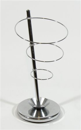 Portaombrelli in metallo cromato. Anni '70.