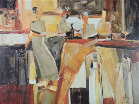 Artista contemporaneo "Chiacchiere al bar" cm. 70x100